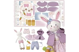 Doll sewing panel for intermediate skills - with video instructions - Cut & Sew Fabric Panel doll with clothes: "Dress Me Bes