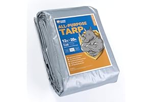 GUARD SHIELD Silver Tarp Waterproof 12x20 Feet Medium Duty All Purpose Poly Tarps Cover 7mil