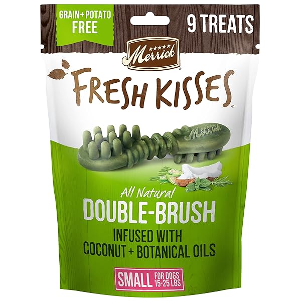 MERRICK FRESH KISSES NATURAL DENTAL CHEWS INFUSED WITH...