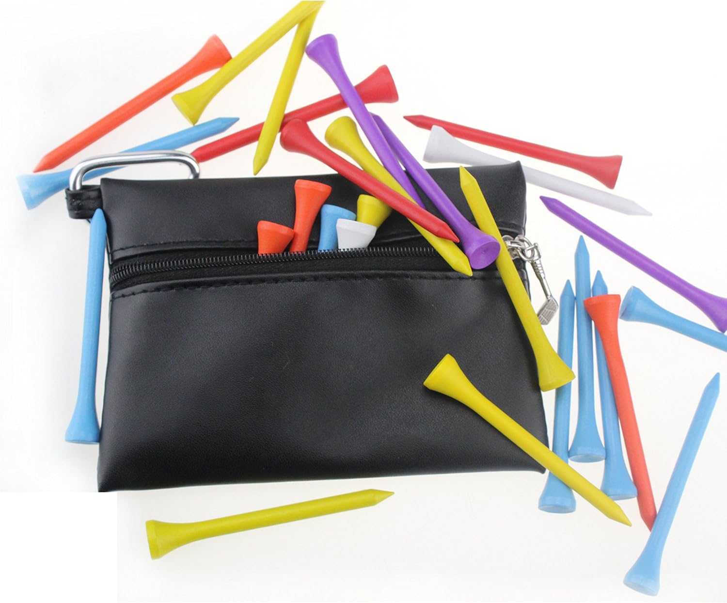 Golf-Tee-Tasche Aus Nylon Mit Karabiner - Leichte Aufbewahrung Für Golfzubehör