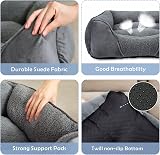 MIXJOY Dog Bed Medium Orthopedic Sofa Calming 63x53x20cm Grey view 3