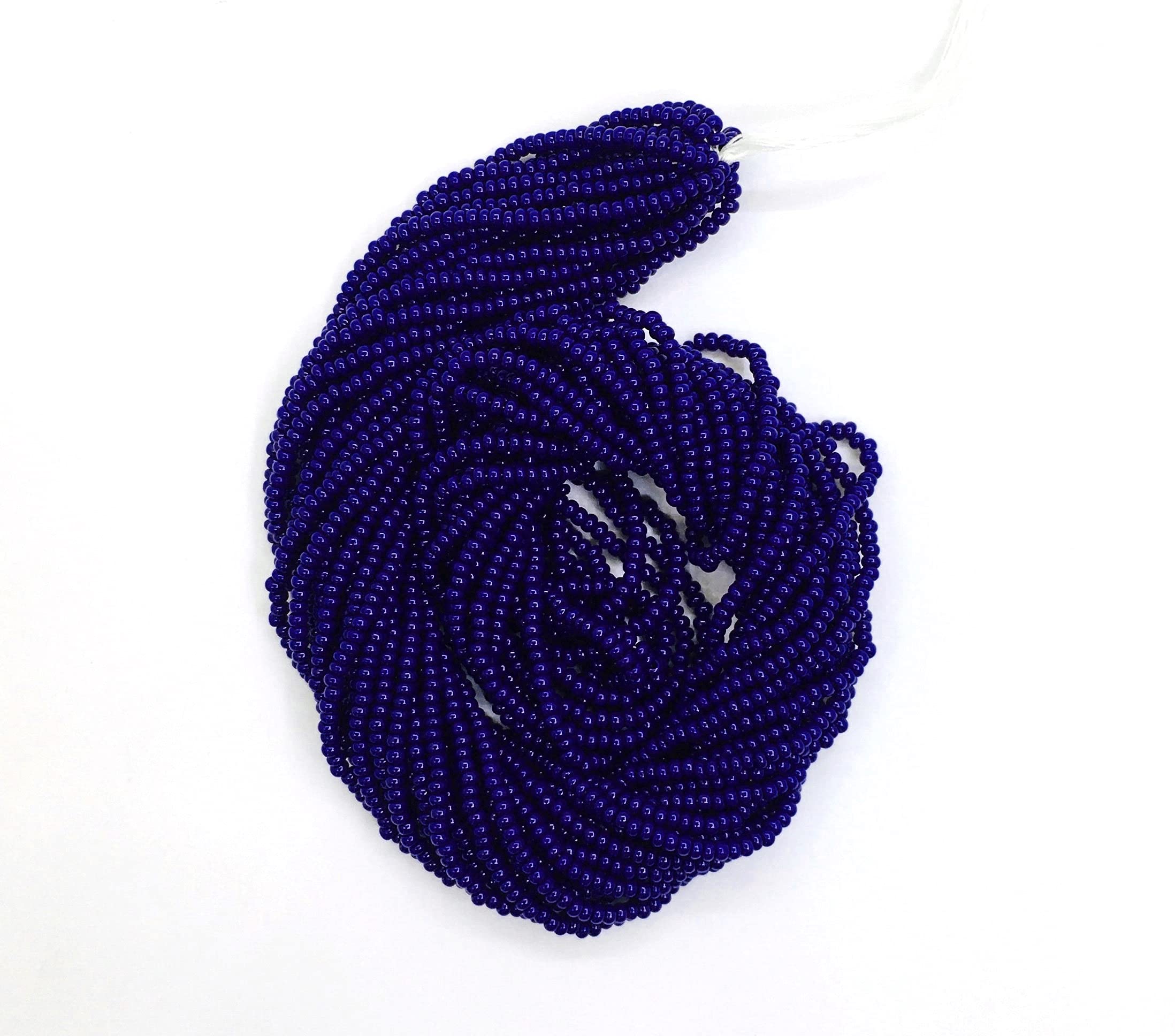 Perlin Seed Beads 2 mm Preciosa Ornela Czech 9000 Pieces CZ Glass Beads 11/0 24 on Multiple Strands (Dark Blue Opaque) — image 1