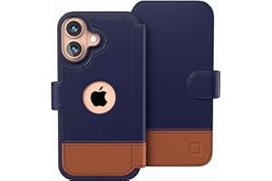 LUPA Legacy for iPhone 17 Wallet Case, Ultra Slim & Protective, Shockproof, Credit Card Holder, Wireless Charging Compatible, Premium Vegan Leather, Folio Cover (6.3") Desert Sky (Blue & Brown)