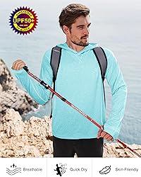 Roadbox Mens UPF 50+ Fishing Shirts, Long Sleeve UV