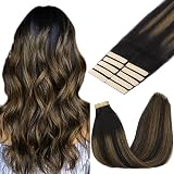GOO GOO Tape In Hair Extensions Human Hair 14in 25g 10pcs 1B/6/1B