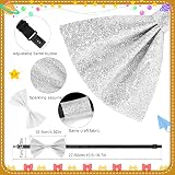 Heyu-Lotus Mens Glitter Sequin Bow Tie Sparkling Pre-tied Adjustable Strap Party view 2