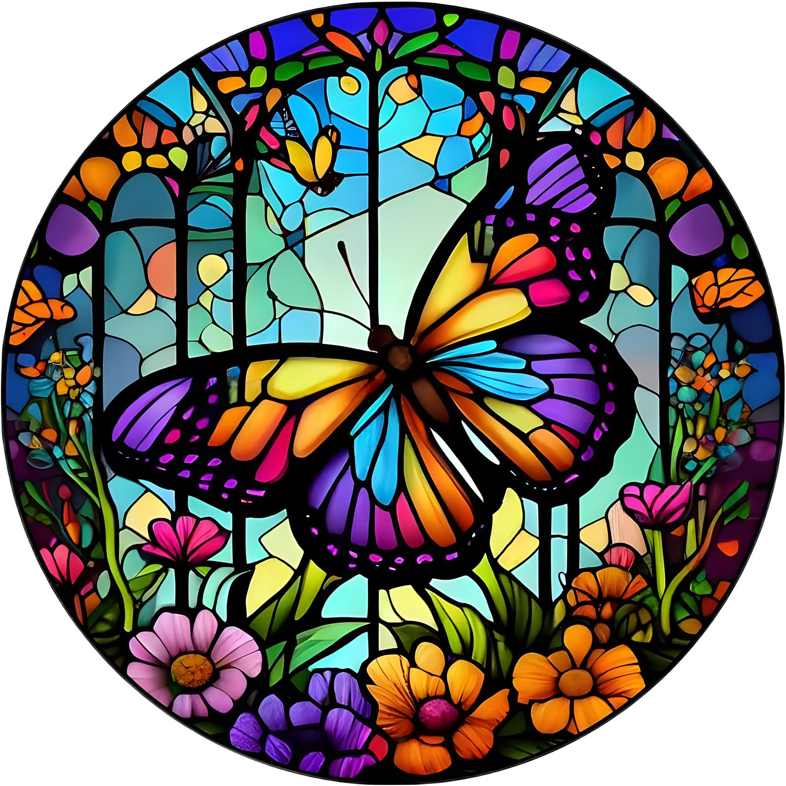 DAERLE Stained Glass Butterfly DIY 5D Diamond Painting Kit - Adult Animal Art Craft Gift for Home Decor 30x30cm
