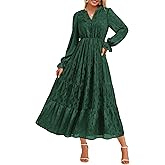 KIRUNDO Spring Wedding Guest Dresses for Women 2026 Maxi Floral Long Sleeve Elegant Ruffle Tiered Flowy Party Long Dress