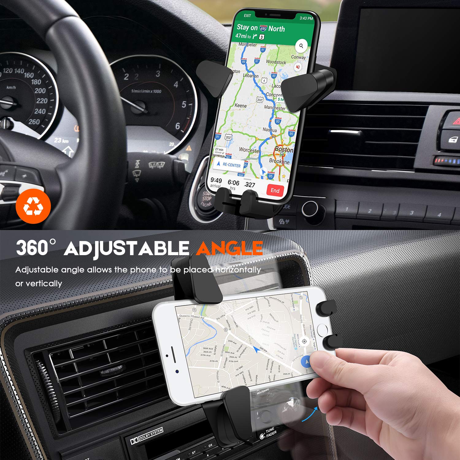 YSDRoyal 10W Wireless Charger, Wireless Fast Car Mount, Air Vent Phone Holder, 10W Compatible For Samsung Galaxy S9/S9+/S8/S8+/Note 8, 7.5W Compatible For iPhone Xs Max/Xs/XR/X/ 8/8 Plus (10W)