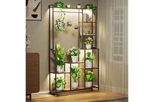 CODACE Plant Stand Indoor with Grow Light - 71 Inches Tall Plant Shelf 8 Tiered Metal Plant Stand, Square Flower Stand Display Rack for Living Room, Balcony, Patio, Garden