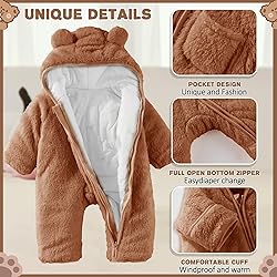 AiWMGL Newborn Baby Bear Outfit With Fold-Over