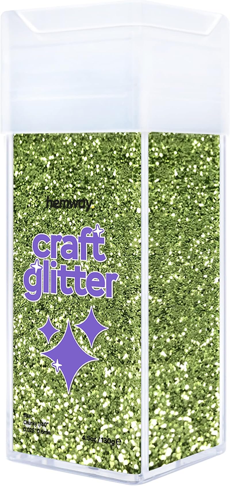 Hemway Olive Green Glitter Shaker 130g Chunky Resin Epoxy Craft