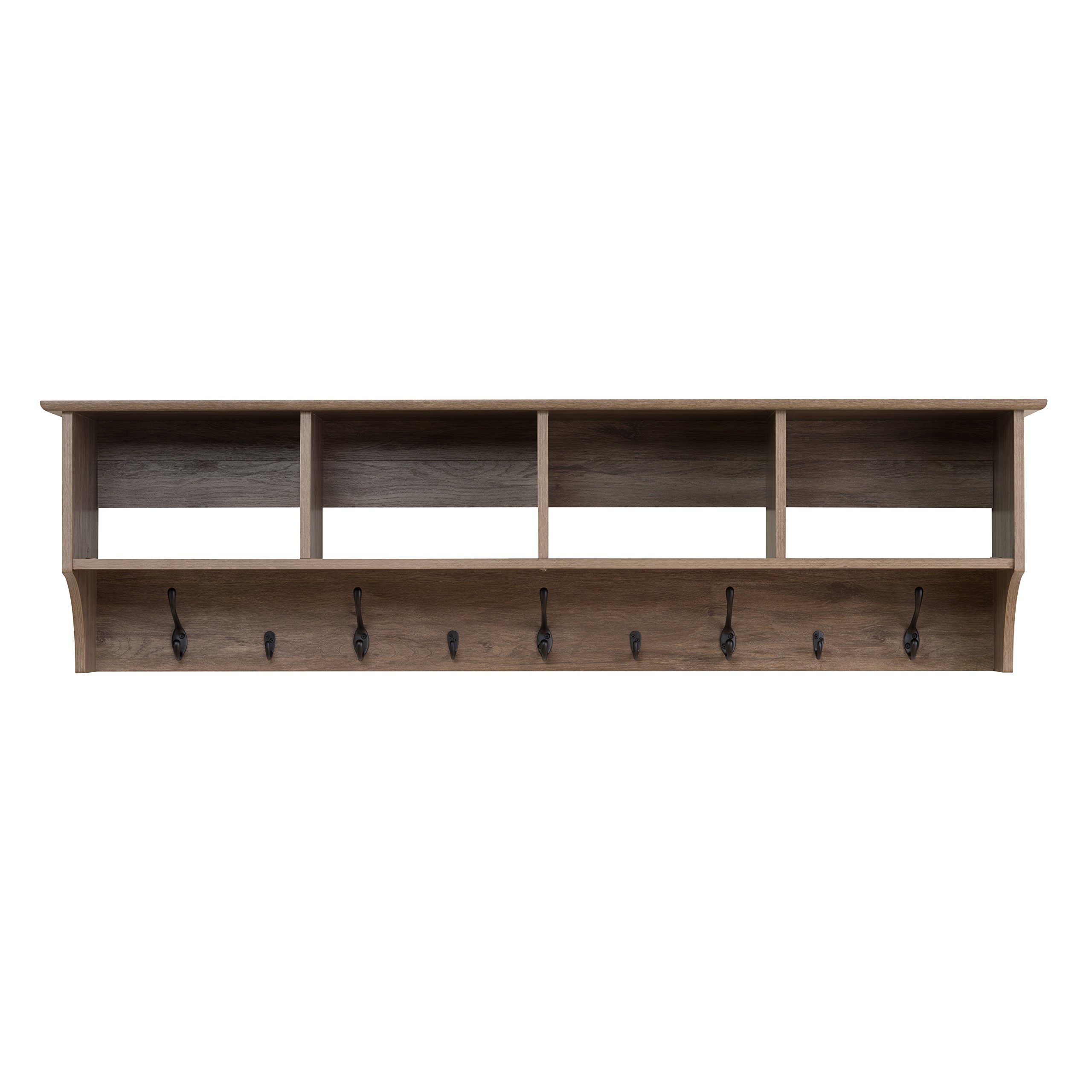 Prepac 60" Wide Hanging Entryway Shelf, 60 inches, Drifted Gray