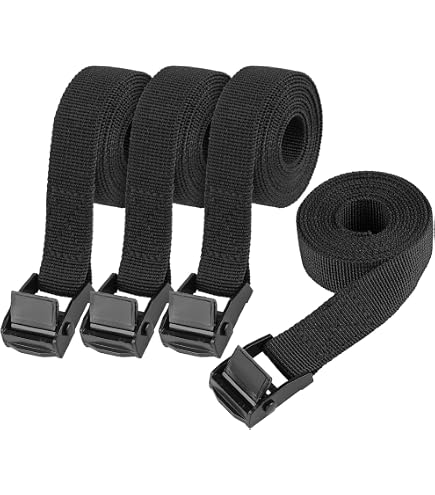 MroMax Cam Buckle Lashing Straps - 2 Pack, 1.97" X 9.84ft, 500kg Load Capacity, Black - View #5