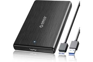 ORICO USB 3.0 to SATA III 2.5" External Hard Drive Enclosure for 2.5 Inch 7mm-9.5mm SATA HDD/SSD Tool Free [UASP Supported],Black(2189U3)