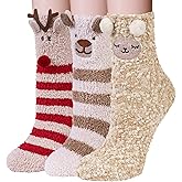 YSense 3 Pairs Womens Fuzzy Socks Cozy Winter Warm Fluffy Soft Cute Animal Fuzzy Home Slipper Socks