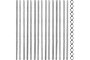 ZOFORTY 30Pcs M4 x 300mm 304 Stainless Steel Fully Threaded Rods with Hex Nuts 15Pcs M4 Threaded Studs Rods 15Pcs M4 Stainless Steel Hex Nuts for Hangers, U-Bolts, Beaded Garden Stake Rods