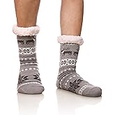 DoSmart Men's Winter Thermal Fleece Lining Knit Slipper Socks Soft Warm Cozy Fuzzy Fluffy Christmas Non Slip Socks