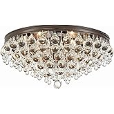 Crystorama Calypso 6 Light Crystal Teardrop Vibrant Bronze Flush Mount