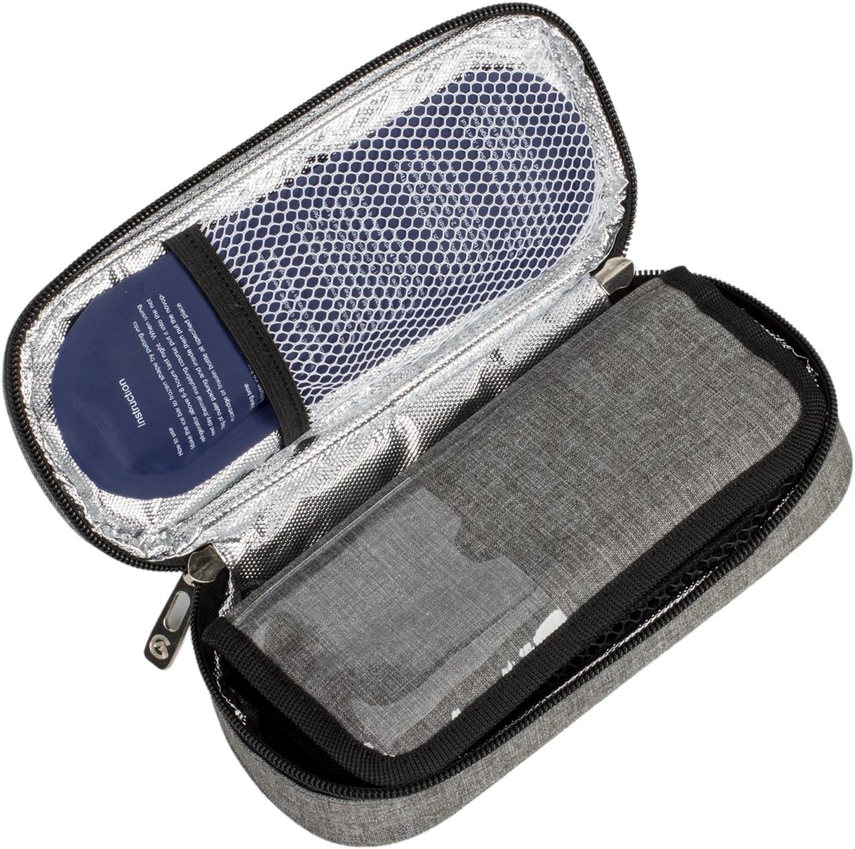 Apollo Walker Insulin Cooler Travel Case Diabetic Medication Cooler with 2 Ice Packs and Insulation Liner(Gray): Health & Personal Care