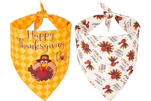 ADOGGYGO Thanksgiving Dog Bandana Fall Autumn Pet Bandana Reversible Triangle Bibs Scarf Accessories for Medium Large Dogs Pets (Large, Thanksgiving)