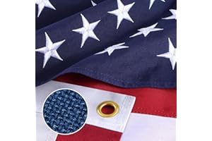 YIYUESQUHF American Flags for Outside 3 x 5ft, Super Tough Spun Polyester American Flag Tear-Resistant Series, Heavy Duty with Embroidered Stars, Sewn Stripes, Brass Grommets
