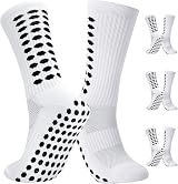 Zuimei 3 Pairs Football Grip Socks Men Anti-Slip White Blue Black view 9