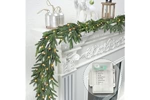 OZFHUA 6 FT Christmas Garland with Lights - Mantle Garland Used to Home Deco and Artificial Pine Garland Dining Tables, Mantle, Porches, Outdoor Garland Christmas Decorations