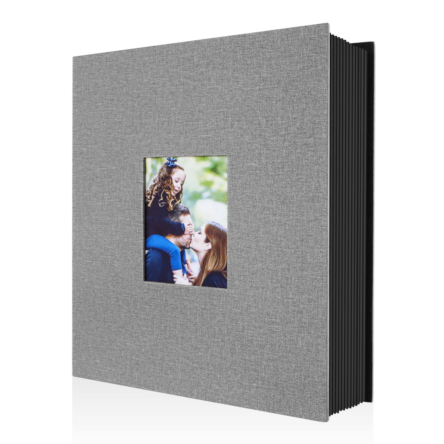 Benjia Photo Album 6x4 Slip in, Linen 400 Pockets Photo Albums Holds Portrait Only 10x15cm Picture Grey