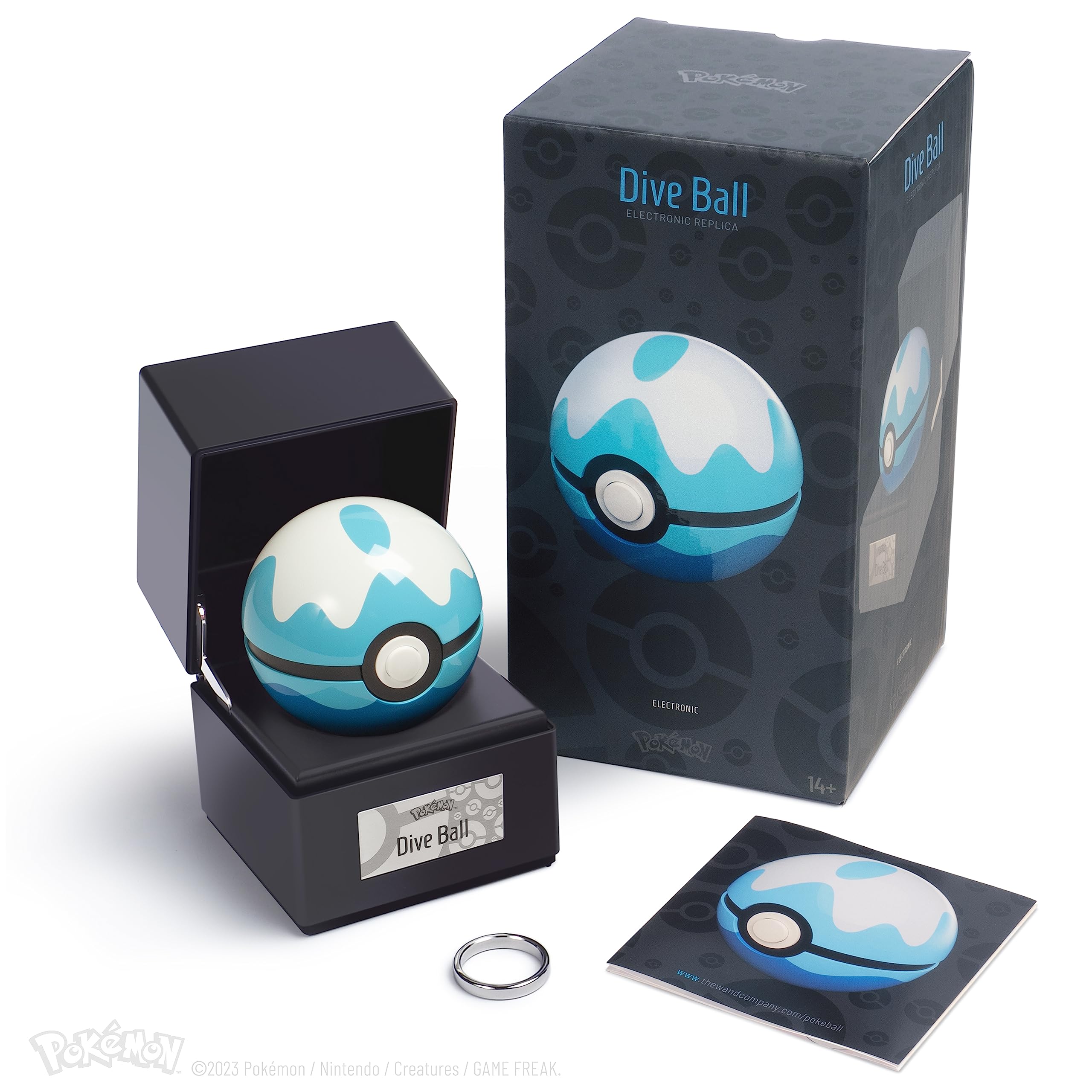 The Wand Company Original Poké Ball Authentic Replica - Realistic, Electronic, Die-Cast Authentic Replica with Display Case Light Features. Officially Licensed by Pokémon