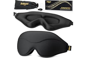 BeHoomi Sleep Mask, New Version, Premium Eye Mask for Sleeping, Total Blackout & Comfy, Silky Soft, Free Blinking without Light Leaks, Sleeping Mask for Home, Office, Travel, Meditation, Yoga, Black