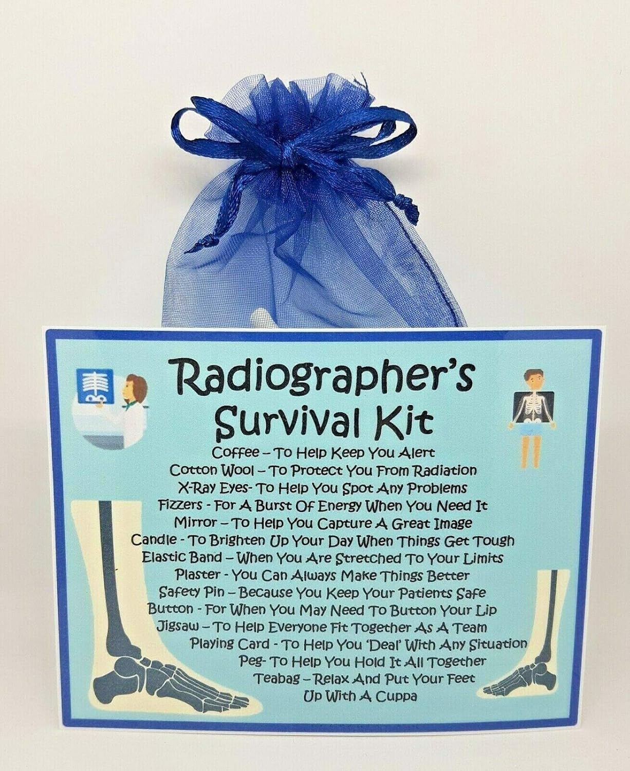 Radiographer's Survival Kit Fun Novelty Gift & Card Alternative/Birthday/ Keepsake/Thank You