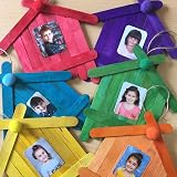 OWLKELA 300Pcs Mini Coloured Lollipop Sticks 65mm Wood Lolly Craft Sticks view 6