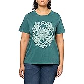 Lucky Brand Womens Embroidered Lucky Lotus Classic Crew