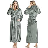 NY Threads Women
s Fleece Hooded Bathrobe Plush Long Spa Robe, Medium