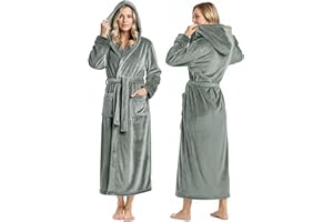 NY Threads Premium Womens Robe with Hood, Plush Fleece Long Bath Robe for Women, Fluffy Soft Women's Bathrobe