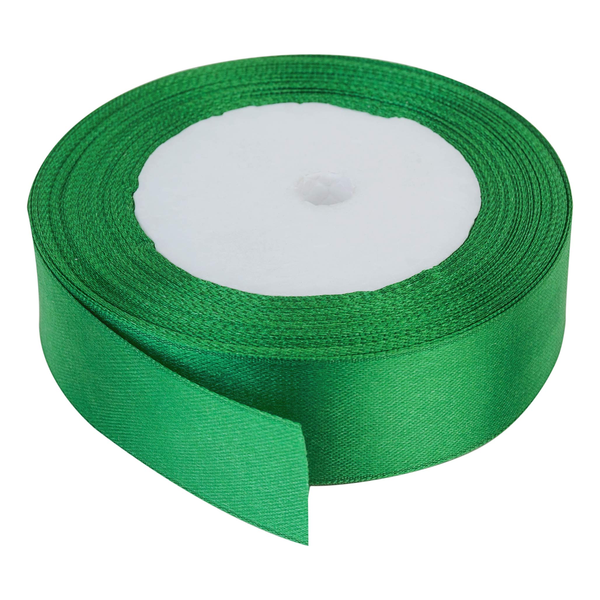 Trimming Shop 40mm Double Sided Satin Ribbon 25 Metres Roll - 100% Polyester Craft Ribbon for Gift Wrapping, Bow Making, Sewing, Wedding Decoration, Hair Accessories & DIY Crafts, Bottle Green