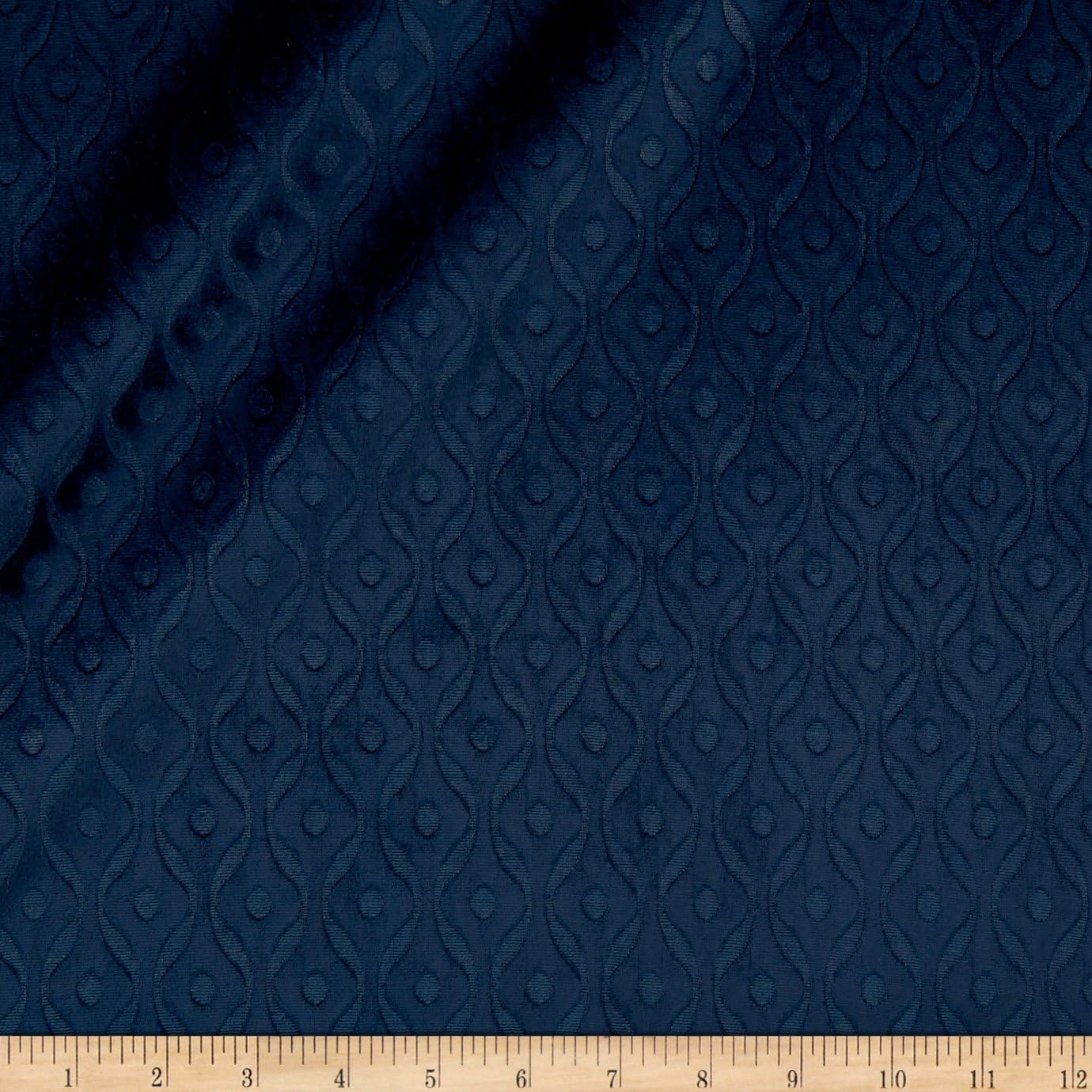 Europatex Wave Embossed Velvet, Yard, Navy