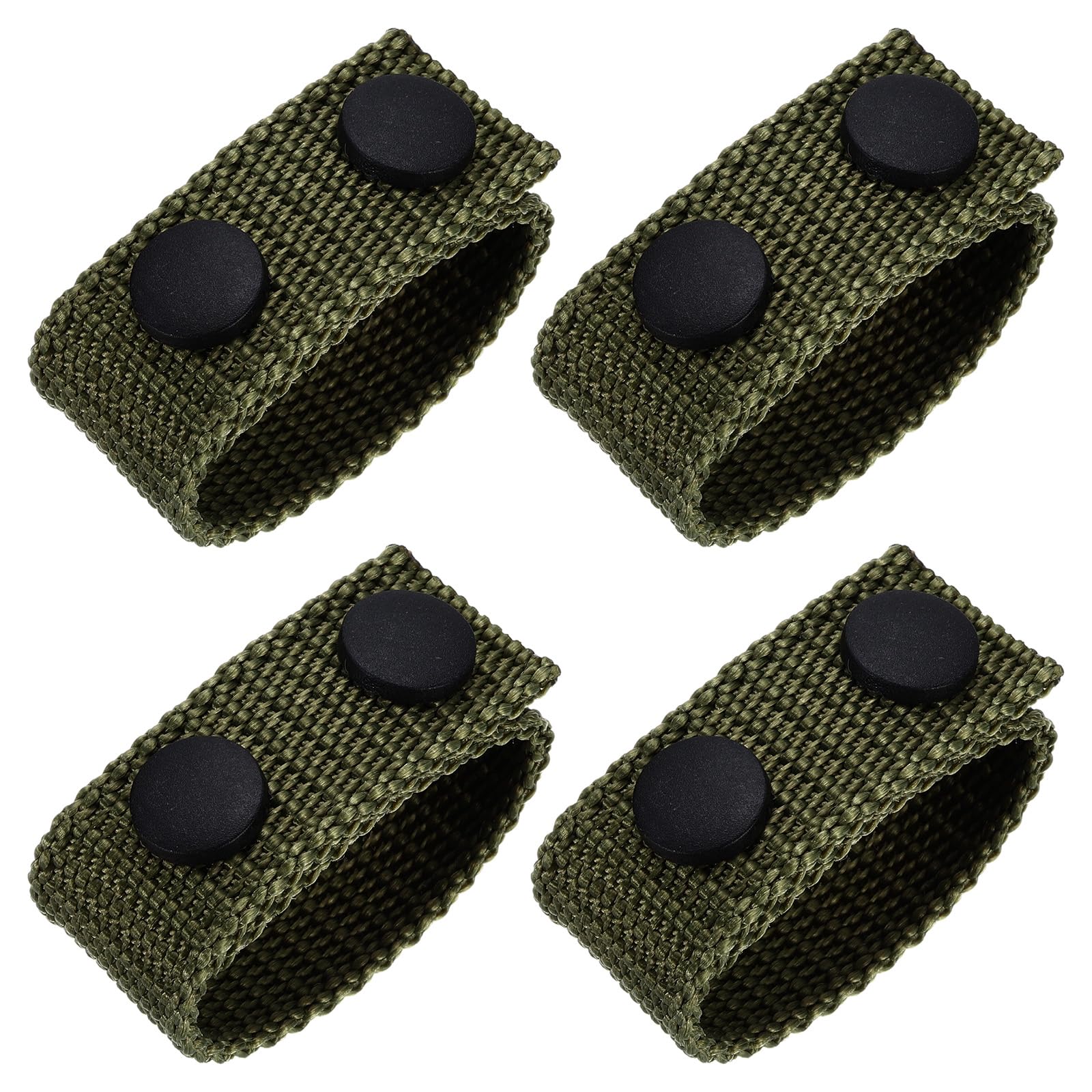 Uxcell Duty Belt, 4Pcs - Nylon Belt Keeper with Double Snaps, Fabric Wide Belt Loop Accessories for Security Guard Equipment (Army Green)