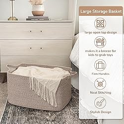 Goodpick Storage Basket, Blanket Basket for Living