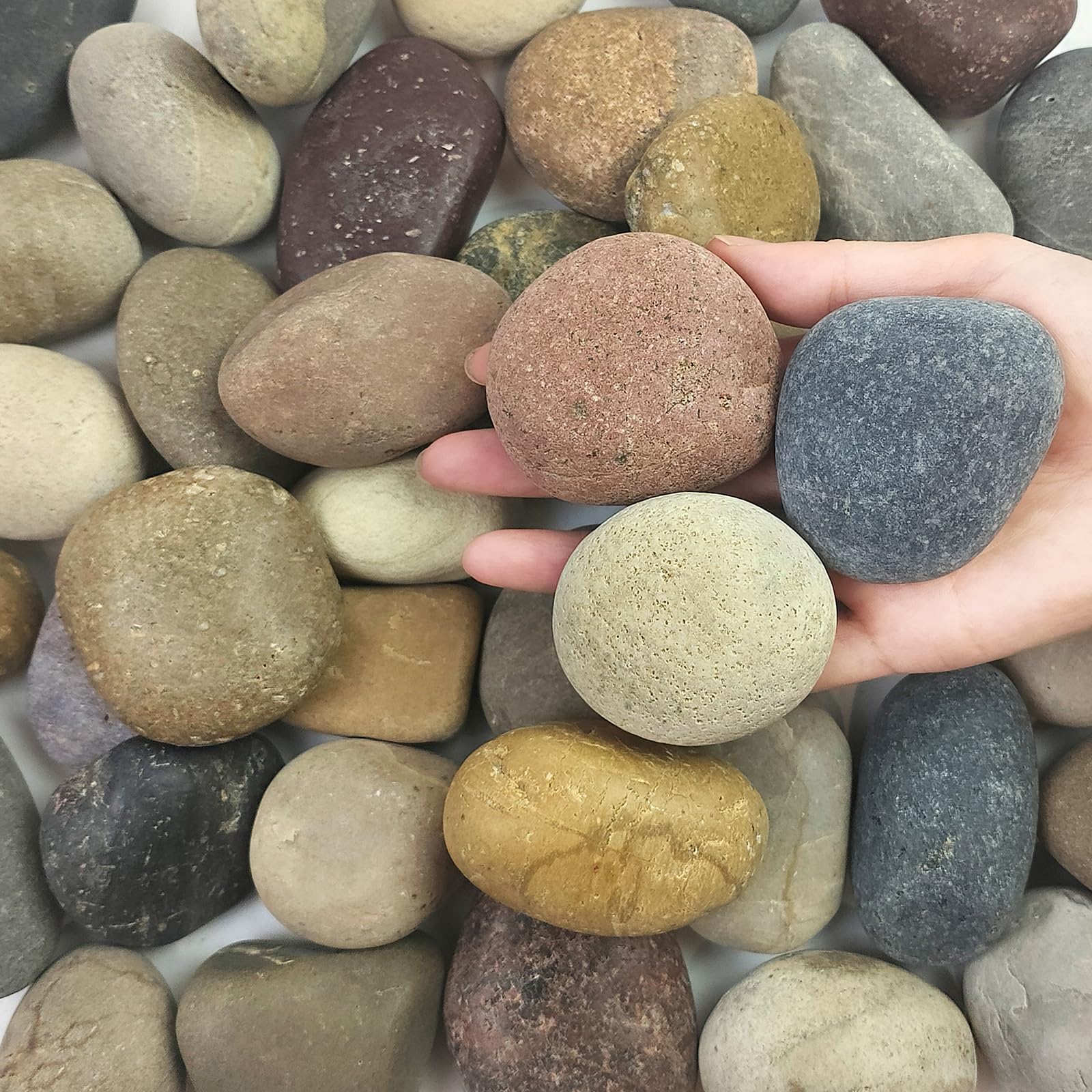 FANTIAN 4.5 KG Garden Stones,4-6 cm Large Beach Cobbles. Decorative Stones Pebbles for Garden, Ponds, Water Features, Aquarium, Borders and Ground Cover