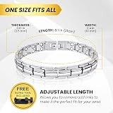 MagnetRX Women's Ultra Strength Magnetic Bracelet Titanium Silver Adjustable view 6