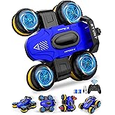 Remote Control Car RC Stunt Cars Toy Gifts - High-Speed Drift 360 Flips Four-Sided Driving Rotating Twist 4WD Offroad Vehicle for Kids Boy Girl Birthday Presents Ages 5 6 7 8 9 10 11 12 Years Old Blue