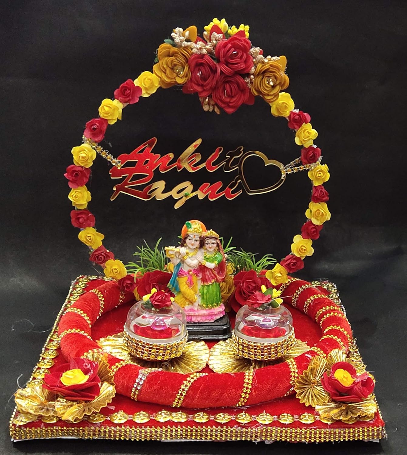 Buy Unique Palette Ring Ceremony Decorative Thali Ring Ceremony Platter