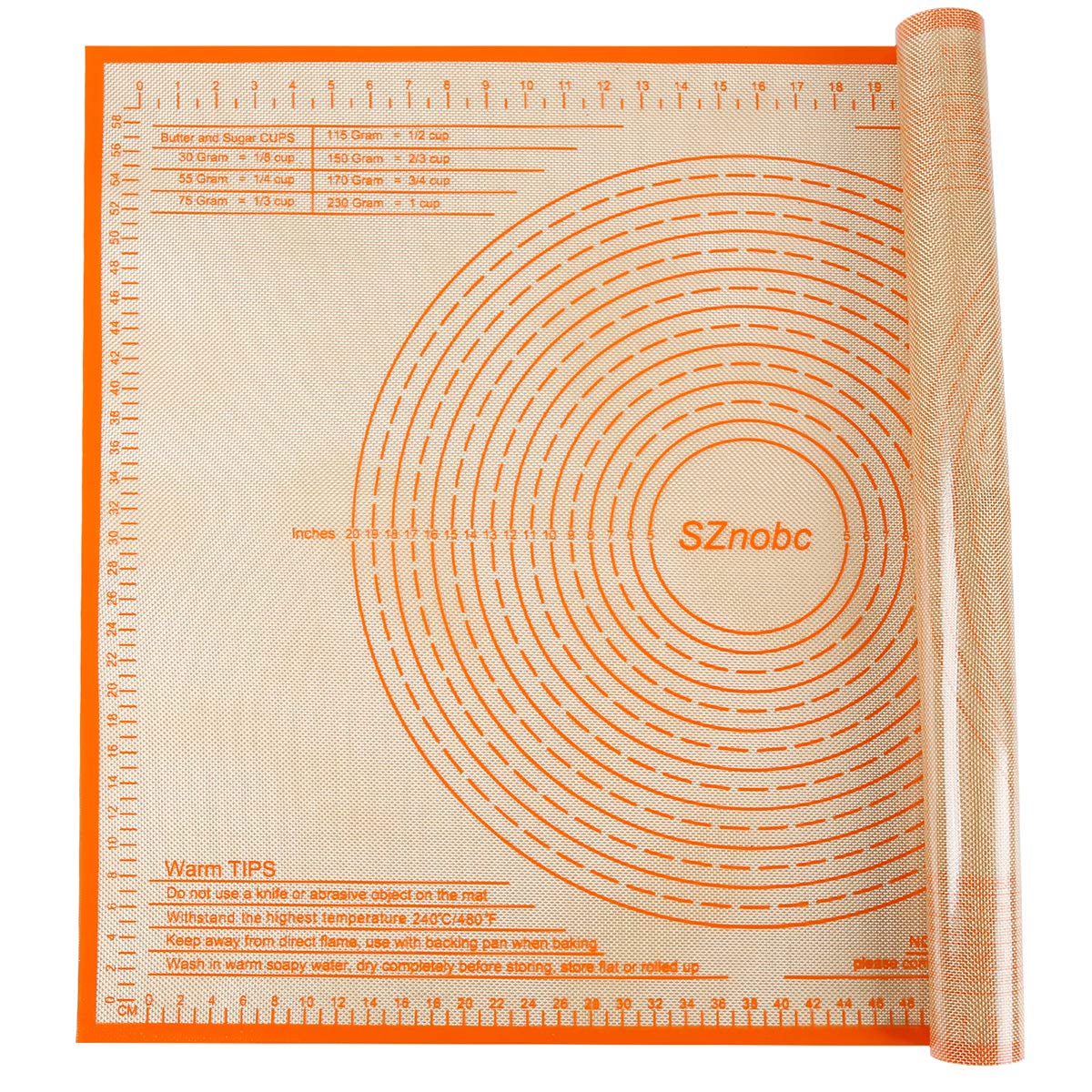 Photo 1 of Non-slip Silicone Pastry Mat 36X24 inches Baking Mat with Measurement, Perfect for Dough, Pastry, Pie Crust, Fondant, Cookies, Bread, Pasta, Pizza, Food Grade Kitchen Counter Mats
