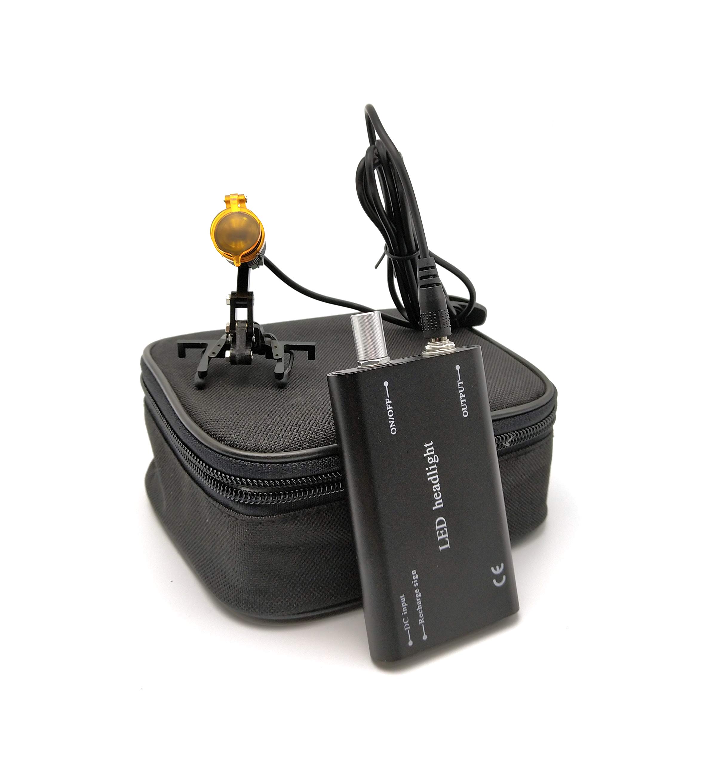 BONEW 3W LED Dental Surgical Head Light Lamp with Filter Clip-on Headlight Black Color