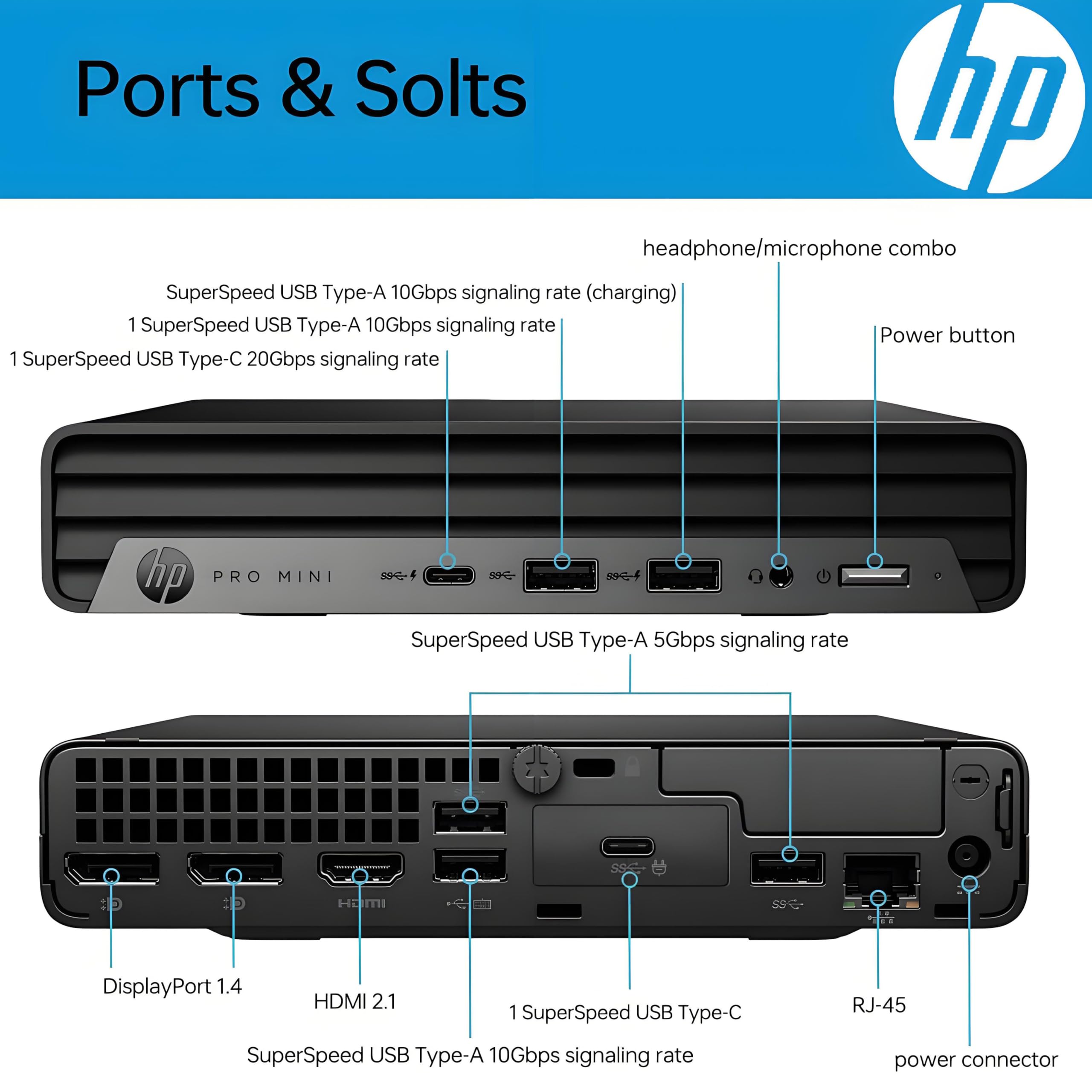 HP Pro Mini 400 G9 Business Mini Desktop Computer, 12th Gen Intel Hexa-Core i5-12500T (Beat i7-11700T), 16GB DDR4 RAM, 512GB SSD, WiFi 6, Bluetooth 5.2, Windows 11 Pro, AZ-XUT