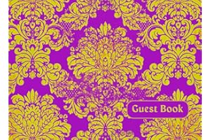 Yellow And Purple Guest Book Vintage: Yellow Guest Book Blank Pages, Great Guest Book House Warming, Purple Guest Book Journa