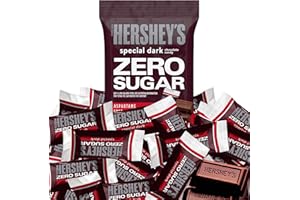CHAIN & JO SWEETS Hershys Special Dark Zero Sugar Miniatures 2 Pounds Approx 100 Chocolate Candy Bar- Bulk Candy Individually Wrapped Dark Chocolate Bars Sugar Free Candy For Party and Gifting