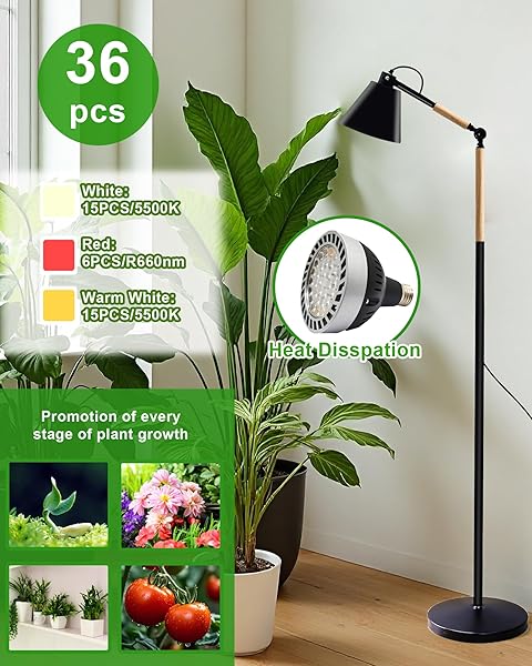 ARIKASHIN STANDING PLANT GROW LIGHT, LED GROWING LIGHT FULL SPECTRUM FOR INDOOR PLANTS，4/8/12H TIMER, FLOW GROW LIGHT FOR TALL LARGE INDOOR PLANTS